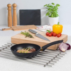 Комплект тенджери и тигани Royalty Line FD10, 10 части, Лят алуминий, Greblon мраморно покритие, Индукция, Черен