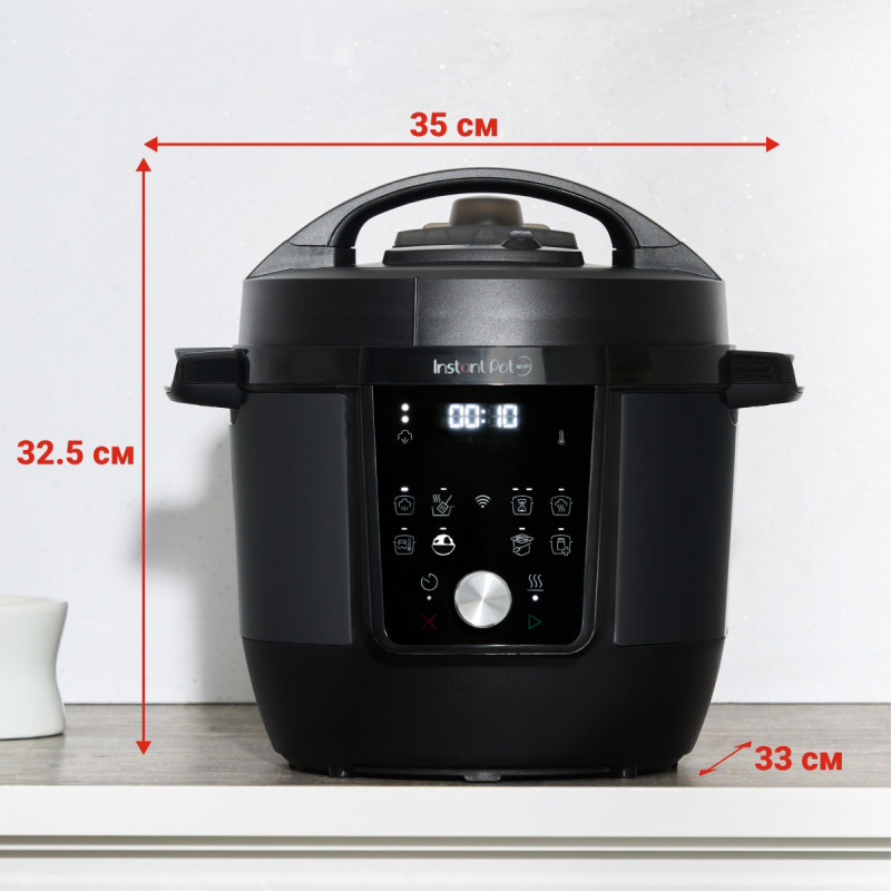 Мултикукър Instant Pot Plus 60 WiFi, 1000W, 5.7 л, 9 програми, WiFi управление, LCD дисплей, Неръждаема стомана, Черен