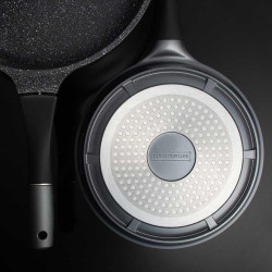 Комплект тенджери и тигани Royalty Line RL-ES1014M Silver, Лят алуминий, 14 части, Мраморно покритие, Сребрист