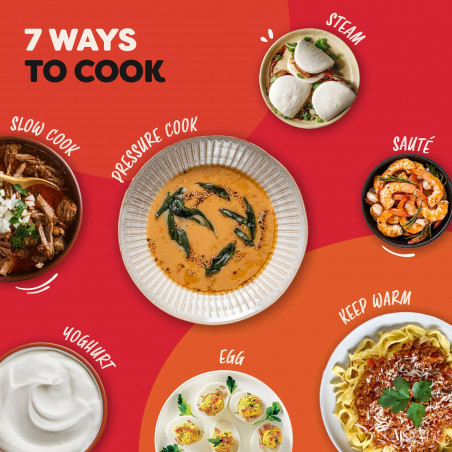 Мултикукър Instant Pot Classic Mini 140800801, 800W, 3.8 л, 7 програми, Favorite бутони, LCD дисплей, Неръждаема стомана, Бял