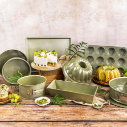 Форма за печене с падащо дъно Zenker 7451, Кръгла, 24x7.5 см, ILAG Maximizing Green покритие, До 180C, Зелен