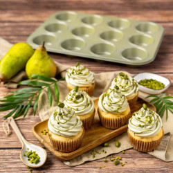 Форма за мъфини 12 бр Zenker 7456, 7 см, ILAG Maximizing Green покритие, До 180C, Зелен
