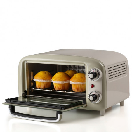 Електрическа фурна Ariete VINTAGE 3919/03, 800W, 10 л, 3 режима, До 230°C, Двойно термо стъкло, Таймер 60 мин, Бежов