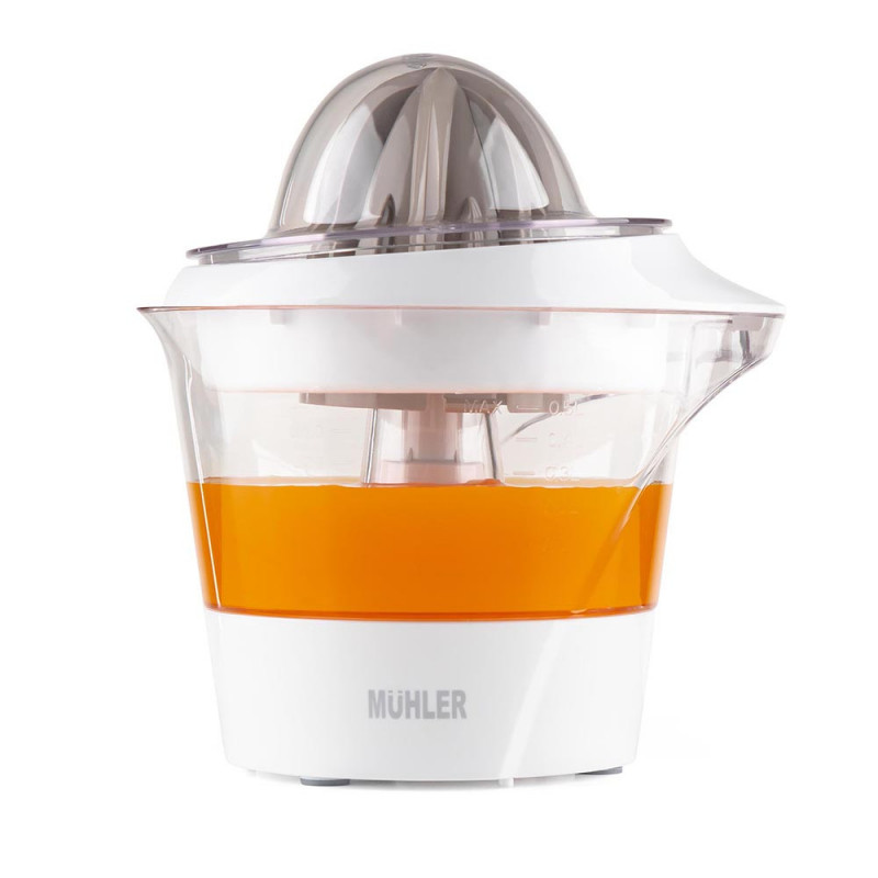 Цитрус преса Muhler MJ-2505, 25W, 0.5 л, Двупосочно движение, 2 конуса, Бял