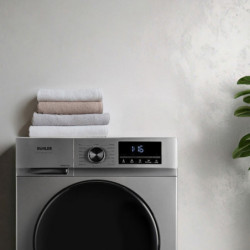 Пералня с предно зареждане Muhler IWM814SA, Клас А, 8 кг, 16 програми, 1400 об/мин, Инверторна, LED, Пране с пара, Сив