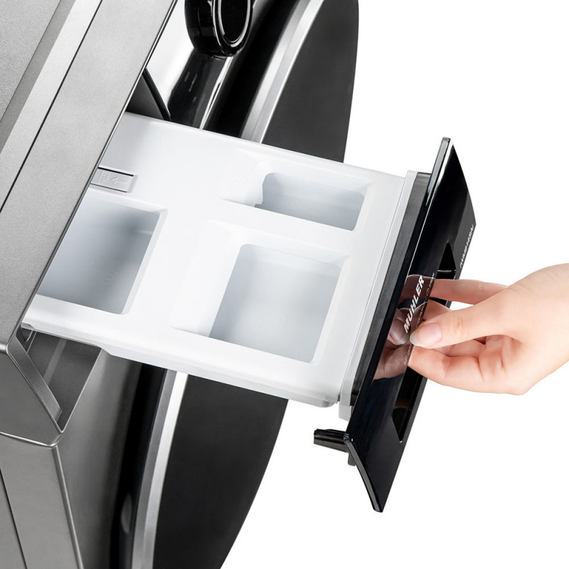 Пералня с предно зареждане Muhler IWM914SAi, Клас А, 9 кг, 14 програми, 1400 об/мин, Инверторна, LED, Пране с пара, Сив