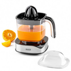 Цитрус преса Muhler MJ-4020, 40 W, 1.2 л, Двупосочно движение, Индикаторна лампа, 2 конуса, Черен/Инокс