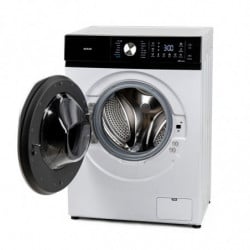 Пералня с предно зареждане Muhler IWM7140NWA, Клас А, 7 кг, 1400 об/мин, Инверторна, LED, Пране с пара, Бял/черен