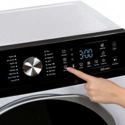 Пералня с предно зареждане Muhler IWM7140NWA, Клас А, 7 кг, 1400 об/мин, Инверторна, LED, Пране с пара, Бял/черен