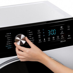 Пералня с предно зареждане Muhler IWM7140NWA, Клас А, 7 кг, 1400 об/мин, Инверторна, LED, Пране с пара, Бял/черен