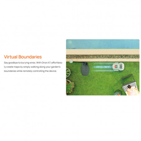 Косачка робот SUNSEEKER X7, За до 3000 м2, 70%/35° наклон, Безжична, Избягване на препятствия чрез AI, Бял