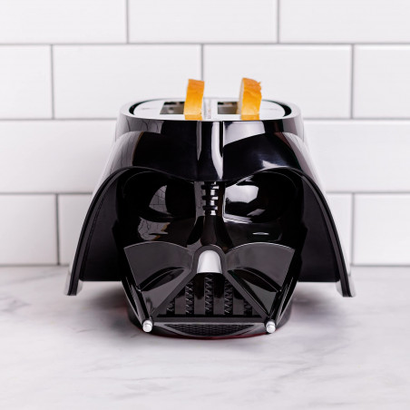Тостер Uncanny Brands Darth Vader, 650W, Регулируемо препичане, Автентични звуци и светлини от "Междузвезни войни", Черен