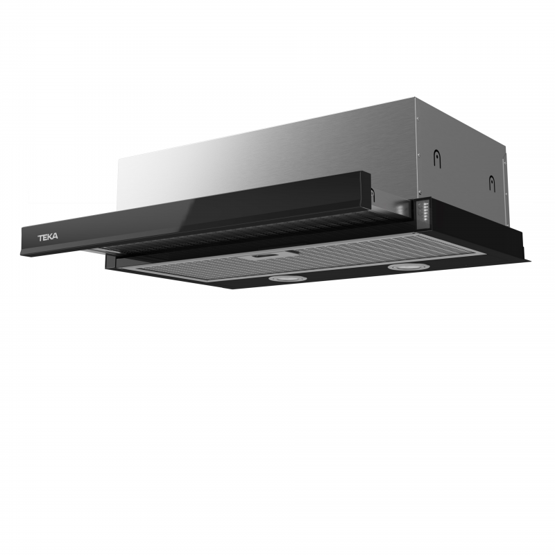 Абсорбатор за вграждане Teka CNL 6415, 113W, Клас А, 60 см, 3 степени, Телескопичен, Антивъзвръщателен клапан, Ел. управление, LED, Черен