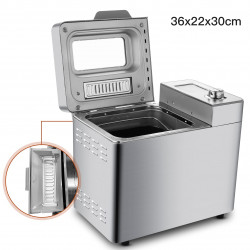 Хлебопекарна Nictemaw Baking Master, 550W, 25 програми, 3 степени, 500/750/900 гр, LCD, Отложен старт 13ч, Автоматичен дозатор, Сребрист