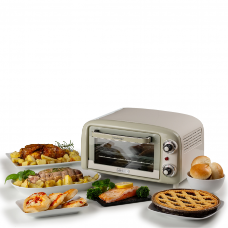 Електрическа фурна Ariete VINTAGE 3919/03, 800W, 10 л, 3 режима, До 230°C, Двойно термо стъкло, Таймер 60 мин, Бежов