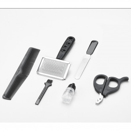 Машинка за подстригване на домашни любимци Oliver Voltz OV51810R, 7W, Керамично острие, 4 приставки, Черен/син