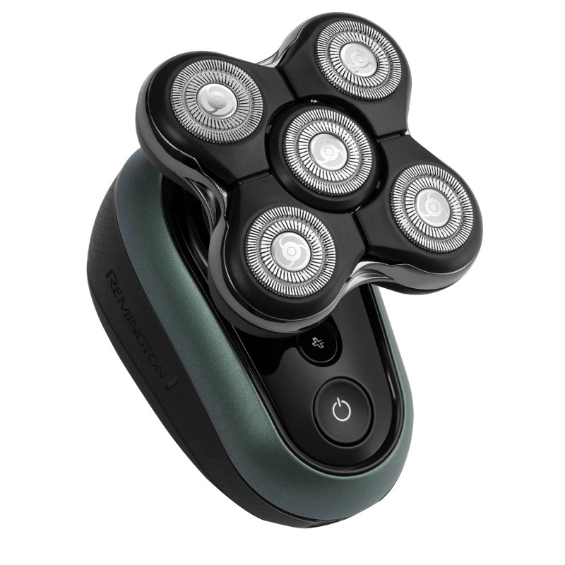 Самобръсначка за глава Remington RX7 XR1600 Ultimate Series, Автономия 60 мин, Водоустойчив, Подвижна глава, Турбо, Стоманени остриета, Индикатори, Черен/зелен