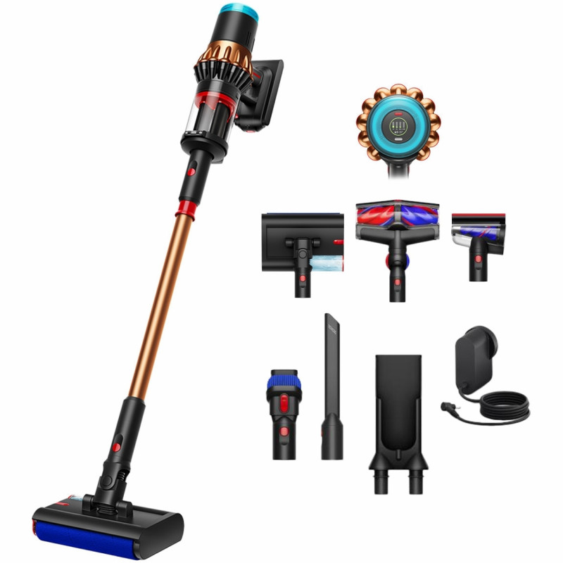 Вертикална прахосмукачка Dyson V16 Piston Submarine 492969-01, 315AW, 900W, 1.3 л, 70 мин, CleanCompaktor™, Hyperdymium™, Wet/Dry, HEPA, LCD, Черен/мед