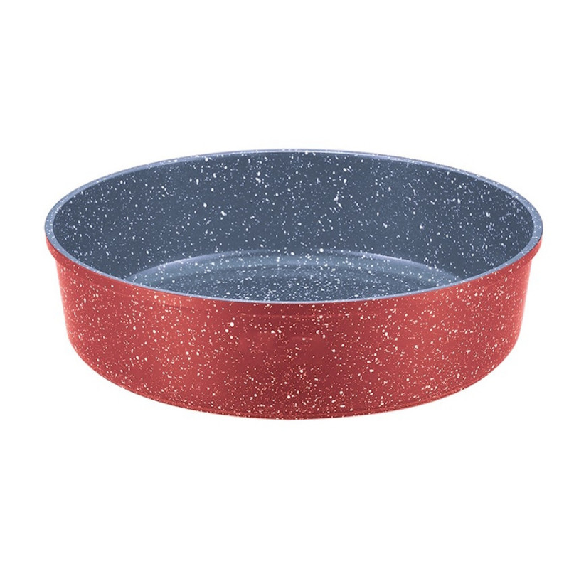Кръгла тава за печене Oliver Voltz OV54322B32, 32х7 см, Керамично-мраморно покритие, Червен