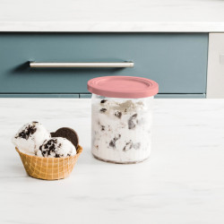 Комплект съдове за сладолед Ninja Creami Ice Cream Tubs XSKPNTLD2EUUK, 2х500 мл, Без BPA, Подходящи за съдомиялна, Плътно затваряне, Корал/жълт
