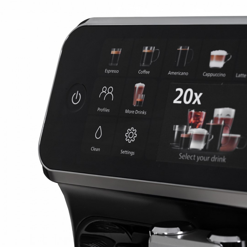 Кафеавтомат Philips EP5541/50 5500 LatteGo, 1500W, 15 bar, 1.8 l, Керамична мелачка с 12 нива, TFT, AquaClean, SilentBrew, AromaExtract, ExtraShot, Черен