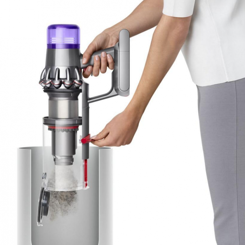 Вертикална прахосмукачка Dyson V11 Fluffу 476550-01 2в1, 185AW, 0.54 л, 125 000 об/мин, Автономия 60 мин, 3 режима, LCD, Никел/червен