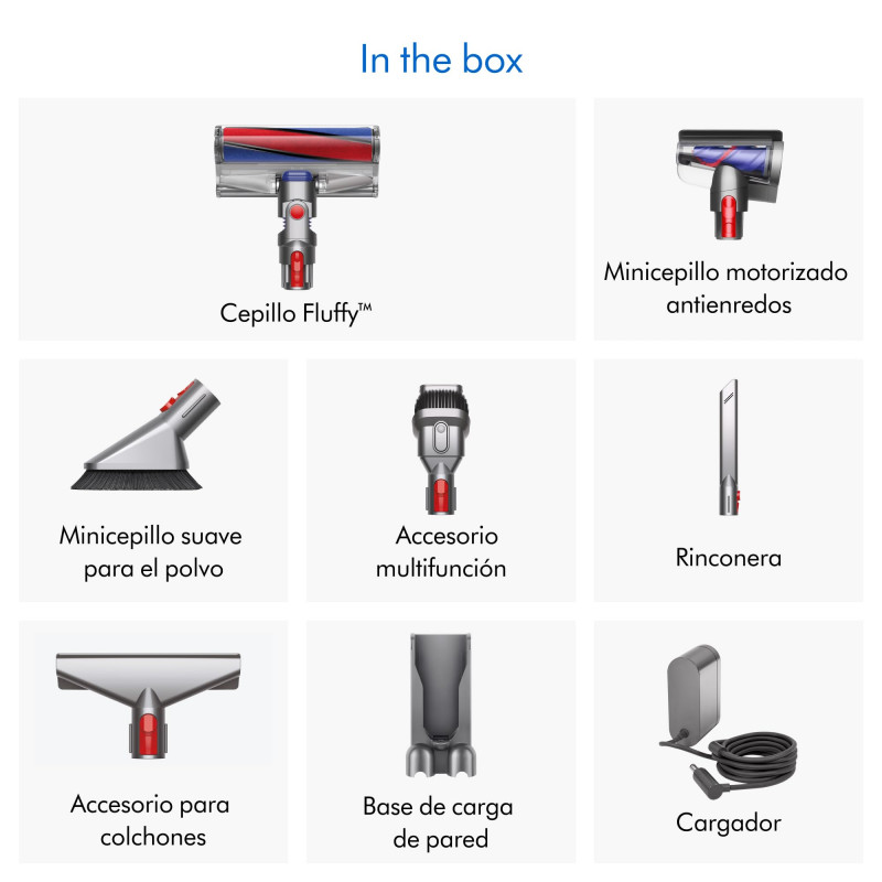 Вертикална прахосмукачка Dyson V11 Fluffу 476550-01 2в1, 185AW, 0.54 л, 125 000 об/мин, Автономия 60 мин, 3 режима, LCD, Никел/червен