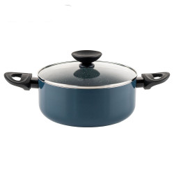 Тенджера Luigi Ferrero Prima FR-2644, 26x12 см, 5.8 л, Незалепващо покритие, Стъклен капак с отвор за пара, Индукция, Тъмносин