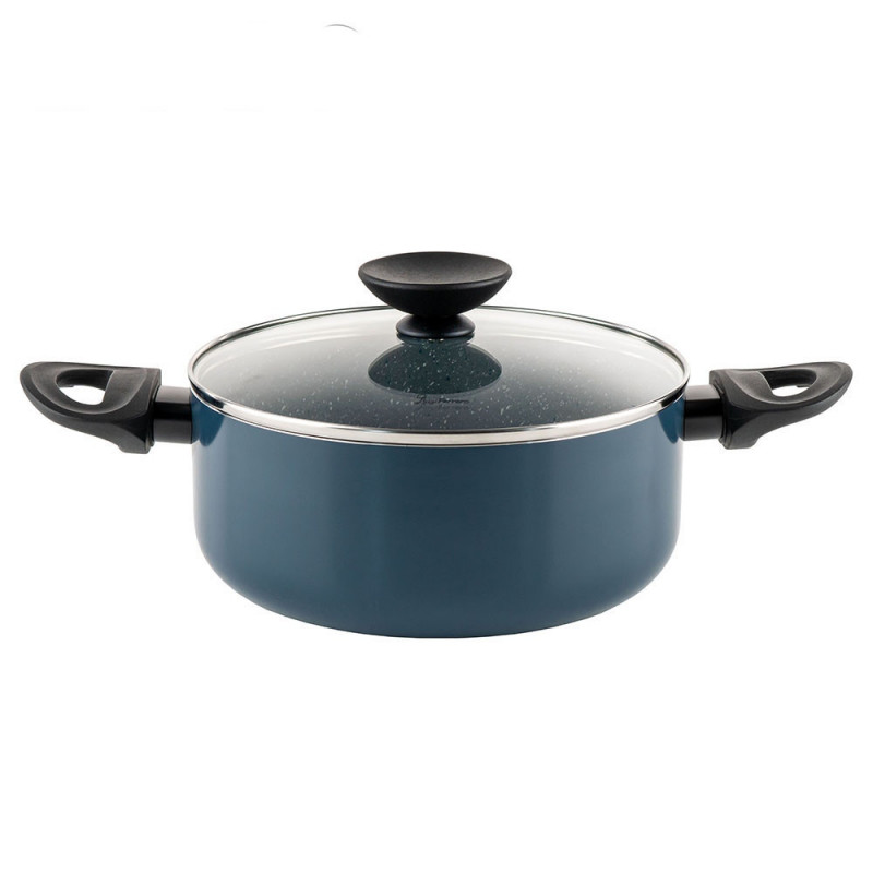 Тенджера Luigi Ferrero Prima FR-2644, 26x12 см, 5.8 л, Незалепващо покритие, Стъклен капак с отвор за пара, Индукция, Тъмносин