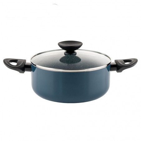 Тенджера Luigi Ferrero Prima FR-2644, 26x12 см, 5.8 л, Незалепващо покритие, Стъклен капак с отвор за пара, Индукция, Тъмносин