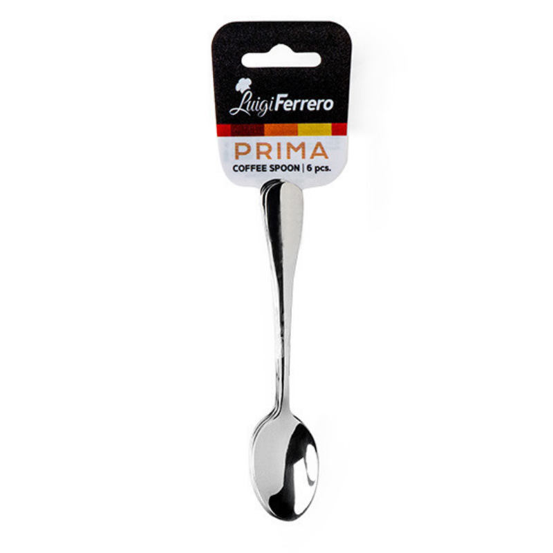 Комплект 6 бр лъжички за кафе Luigi Ferrero Prima FR-6182, Неръждаема стомана, Сребрист