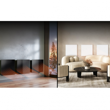 Електрически инфрачервен конвектор AENO AGH0011S, 500W, 12 м2, LED, Мобилно управление, Wi-Fi, Сензори за наклон и падане, IP24, Бял