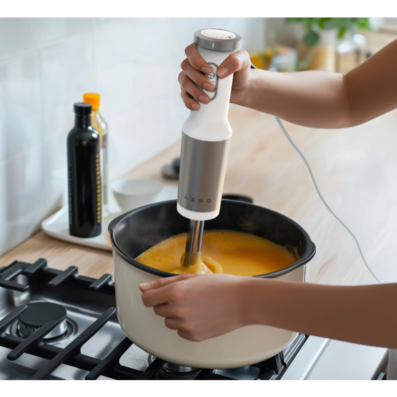 Пасатор, чопър и миксер 3в1 AENO AHB0004W, 1200W, 0.5 л, 18 степени, Турбо, DC мотор, Бял/инокс