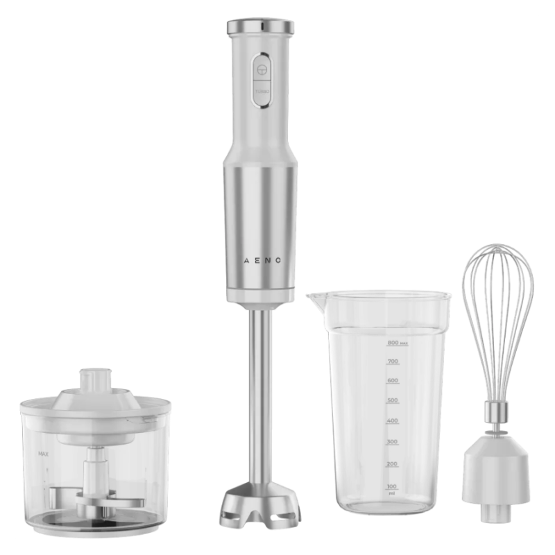 Пасатор, чопър и миксер 3в1 AENO AHB0004W, 1200W, 0.5 л, 18 степени, Турбо, DC мотор, Бял/инокс