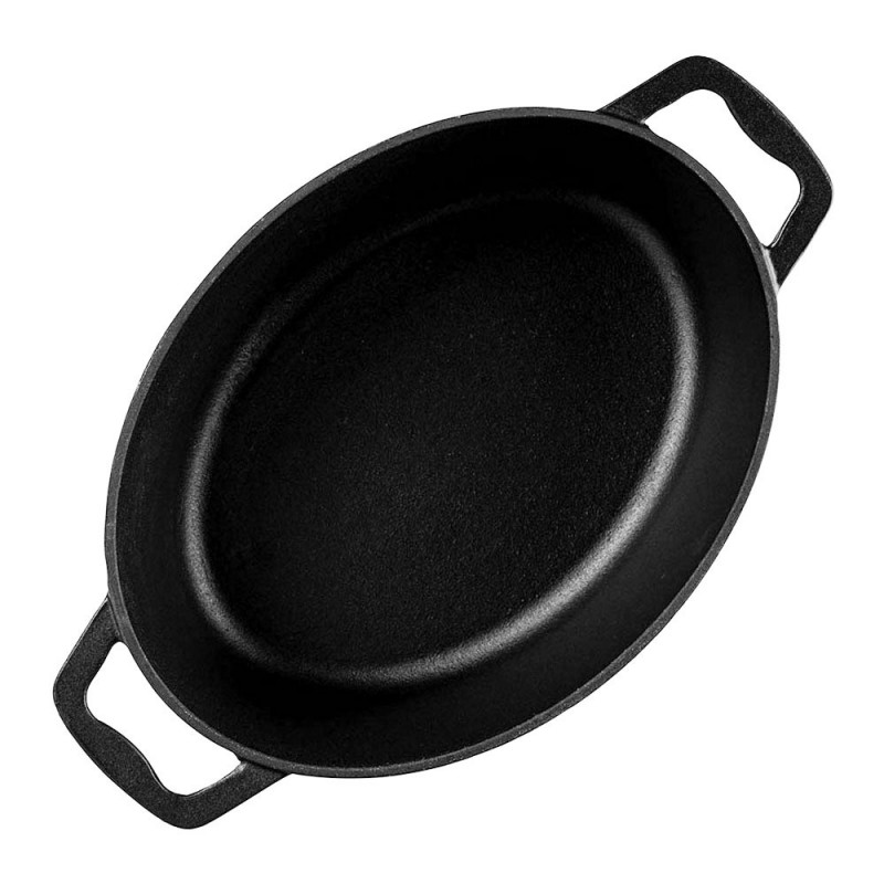 Чугунен съд за печене с капак-ростер Muhler Tika MR-4133CI, 41x25x11см, 5.1 л, Индукция, Черен