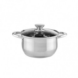 Комплект съдове за готвене Muhler MR-1242, 12 части, Неръждаема стомана, Трислойно дъно, Индукция, Сребрист