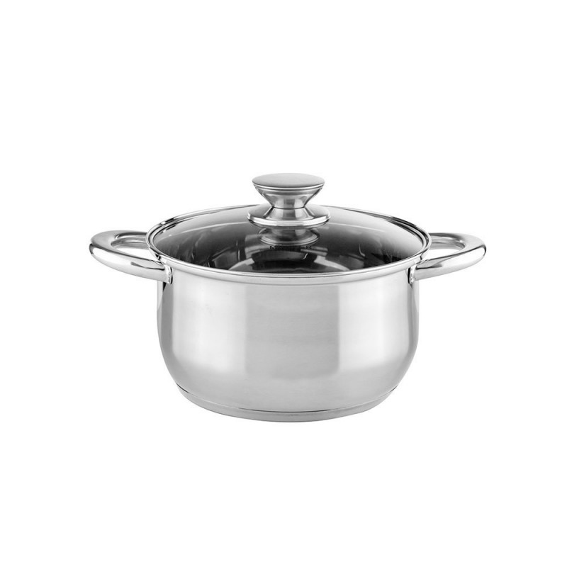 Комплект съдове за готвене Muhler MR-1242, 12 части, Неръждаема стомана, Трислойно дъно, Индукция, Сребрист