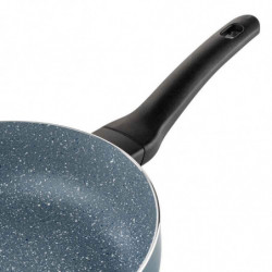 Дълбок тиган с капак Luigi Ferrero Prima FR-2634L, 26x7.5 см, 3.4 л, Незалепващо покритие, Стъклен капак с отвор за пара, Индукция, Тъмносин