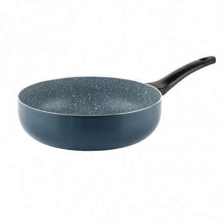 Дълбок тиган с капак Luigi Ferrero Prima FR-2634L, 26x7.5 см, 3.4 л, Незалепващо покритие, Стъклен капак с отвор за пара, Индукция, Тъмносин