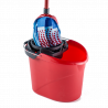 Комплект за почистване на под Vileda Super Mocio, 3 части, 10 л, Отцеждащ механизъм, Червен