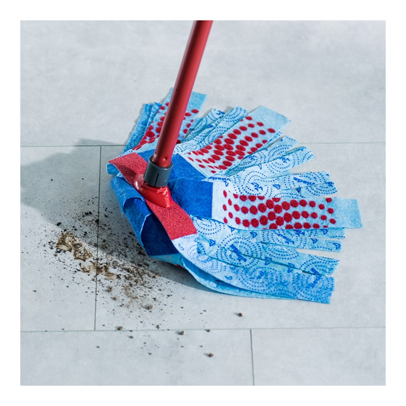 Комплект за почистване на под Vileda Super Mocio, 3 части, 10 л, Отцеждащ механизъм, Червен