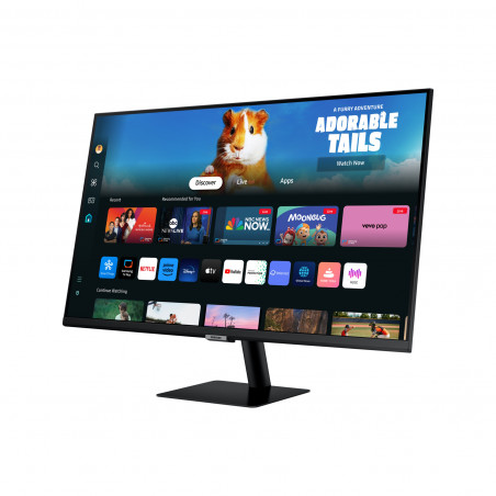 Смарт монитор Samsung M50D LS27DM500EUXEN, 27", 68 см, 1920x1080 Full HD, 60 Hz, Клас G, Гласов контрол Bixby, Смарт хъб, Workspace, Tizen OS, Wi-Fi, Bluetooth, Черен