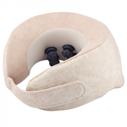 Масажор за врат Medivon Calm, 3D масаж, 38-42°C, 2 режима, Мемори пяна, Перяща калъфка, Гласови напомняния, Бежов