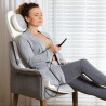 Масажираща седалка Medivon Luna, 48W, Shiatsu, Вибромасаж, 5 режима, Таймер, Инфрачервено загряване, Дистанционно, Бял/сив
