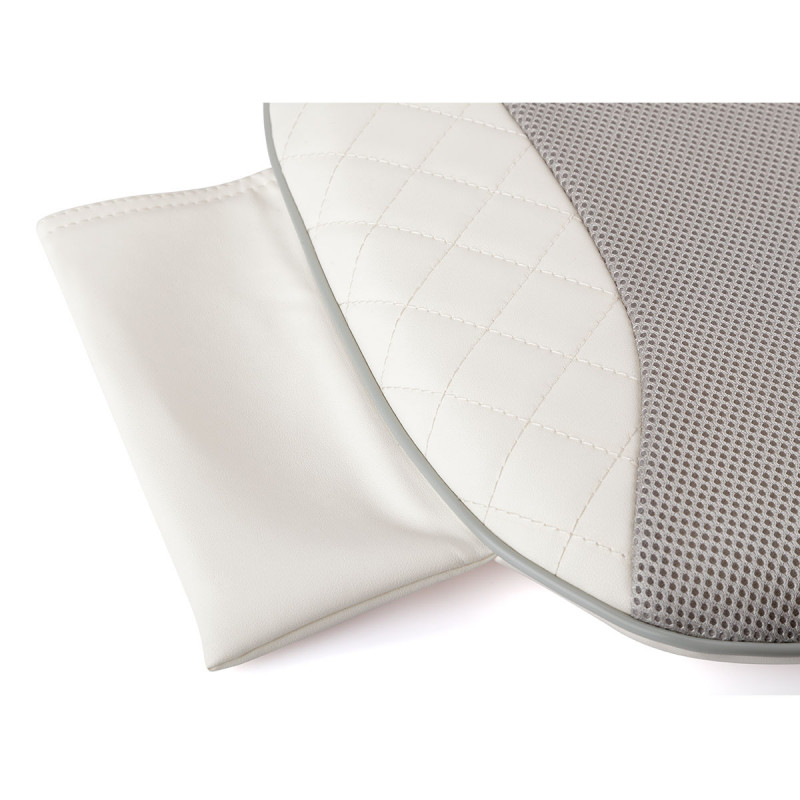 Масажираща седалка Medivon Luna, 48W, Shiatsu, Вибромасаж, 5 режима, Таймер, Инфрачервено загряване, Дистанционно, Бял/сив