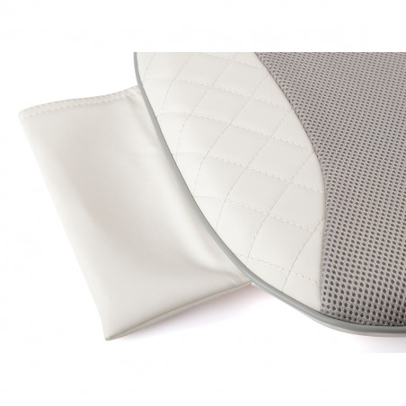 Масажираща седалка Medivon Luna, 48W, Shiatsu, Вибромасаж, 5 режима, Таймер, Инфрачервено загряване, Дистанционно, Бял/сив