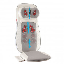 Масажираща седалка Medivon Luna, 48W, Shiatsu, Вибромасаж, 5 режима, Таймер, Инфрачервено загряване, Дистанционно, Бял/сив