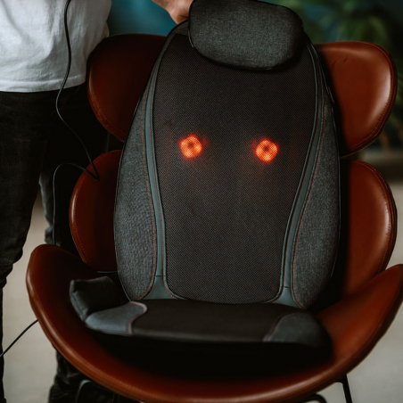 Масажираща седалка Medivon Cosy Shiatsu, 18W, Shiatsu, Вибромасаж, 5 режима, 3 вибрации, Затопляне, Таймер, Дистанционно, Сив