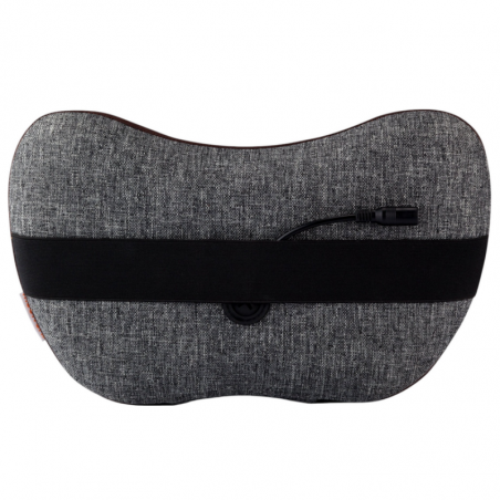 Масажираща възглавница Medivon Travel Massage Pillow, Shiatsu, 2 скорости, 8 глави, Затопляне, Отпускане на кожата и мускулите, 2 посоки, Сив/кафяв