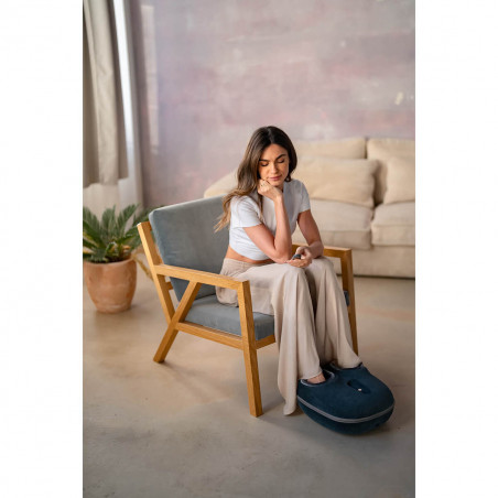 Масажор за крака 2в1 Medivon Artemis, 30W, 3 скорости, 3 нива, Загряване, Таймер, Дистанционно, Тиха работа, Син